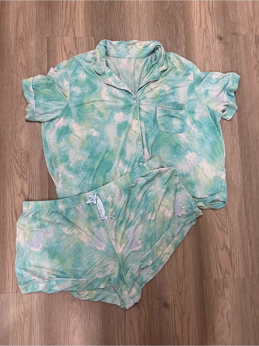 Victoria’s Secret Tie Dye Modal Pajama Set Short Sleeve Shorts XXL